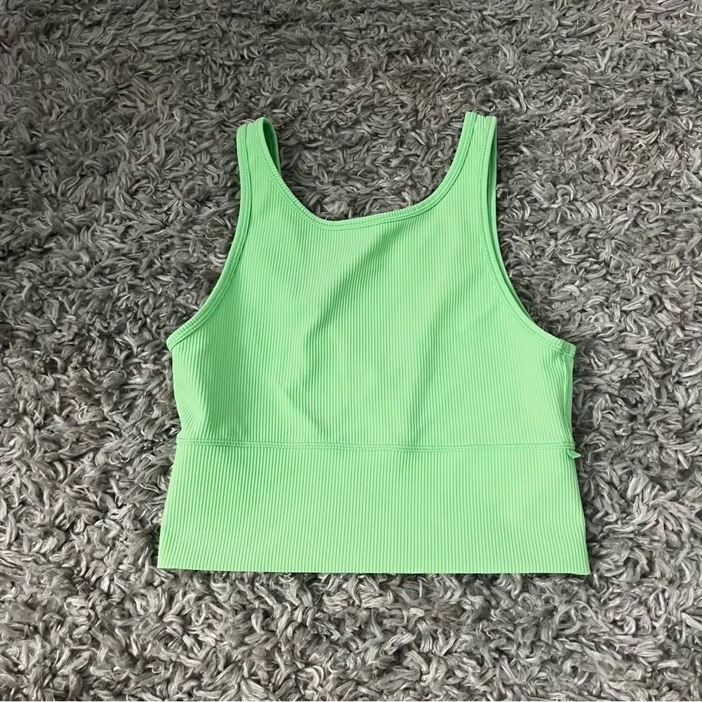 Lululemon scream green power pivot tank size 6